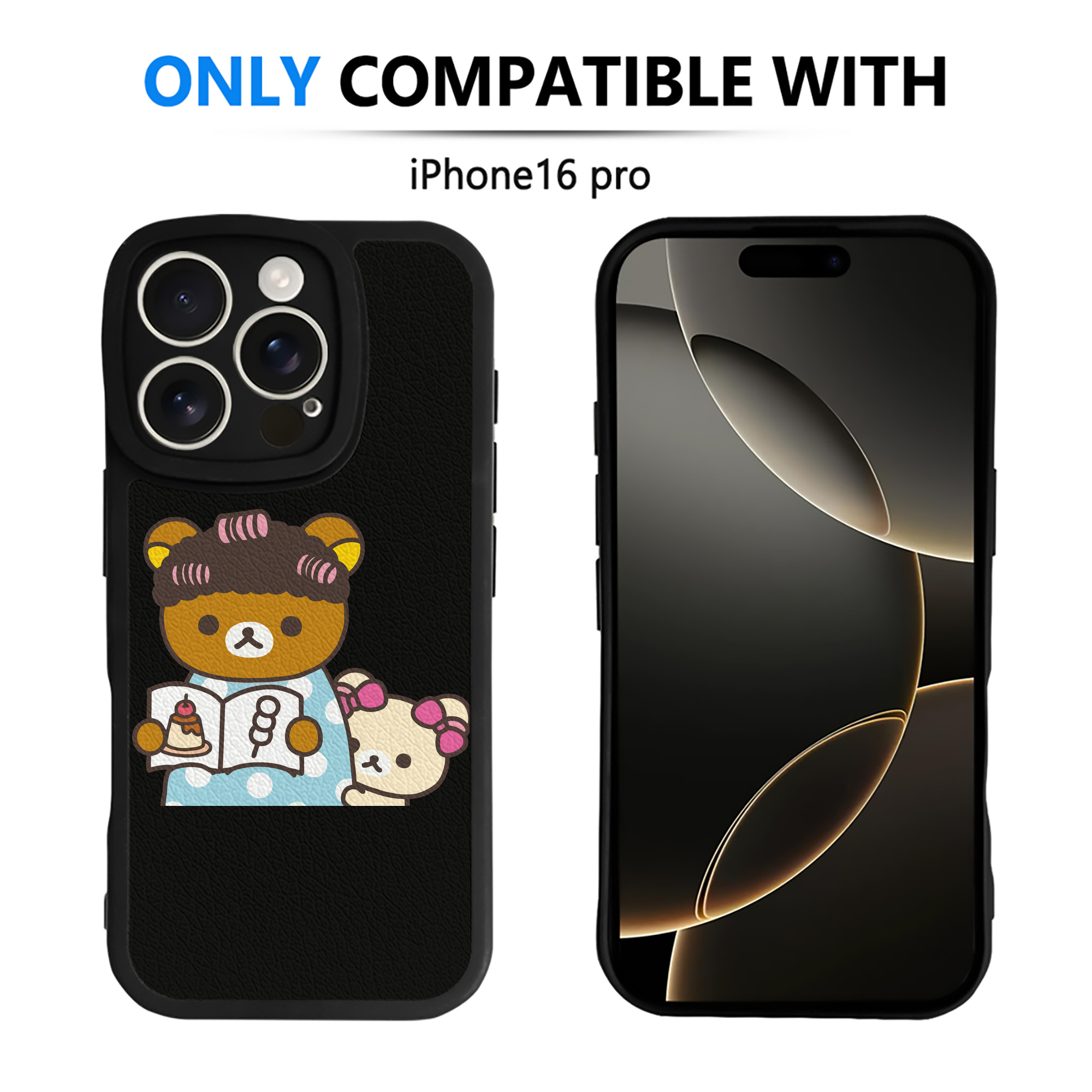 （画像用） リラックマ リラックマ キイロイトリ Rilakkuma Korilakkuma Kiiroitori 【iPhone 16シリーズ対応】シリコンスマホケース（レザー調） 材質：シリコン